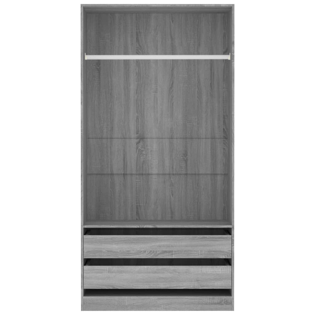 Wardrobe Grey Sonoma 100x50x200 cm Wood Material