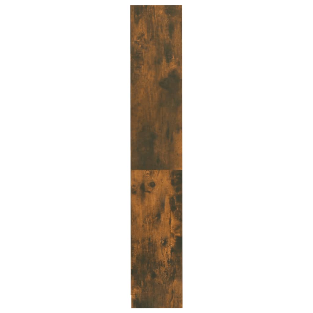 Bookshelf 4 compartments smoked oak 80x24x142 cm wood material