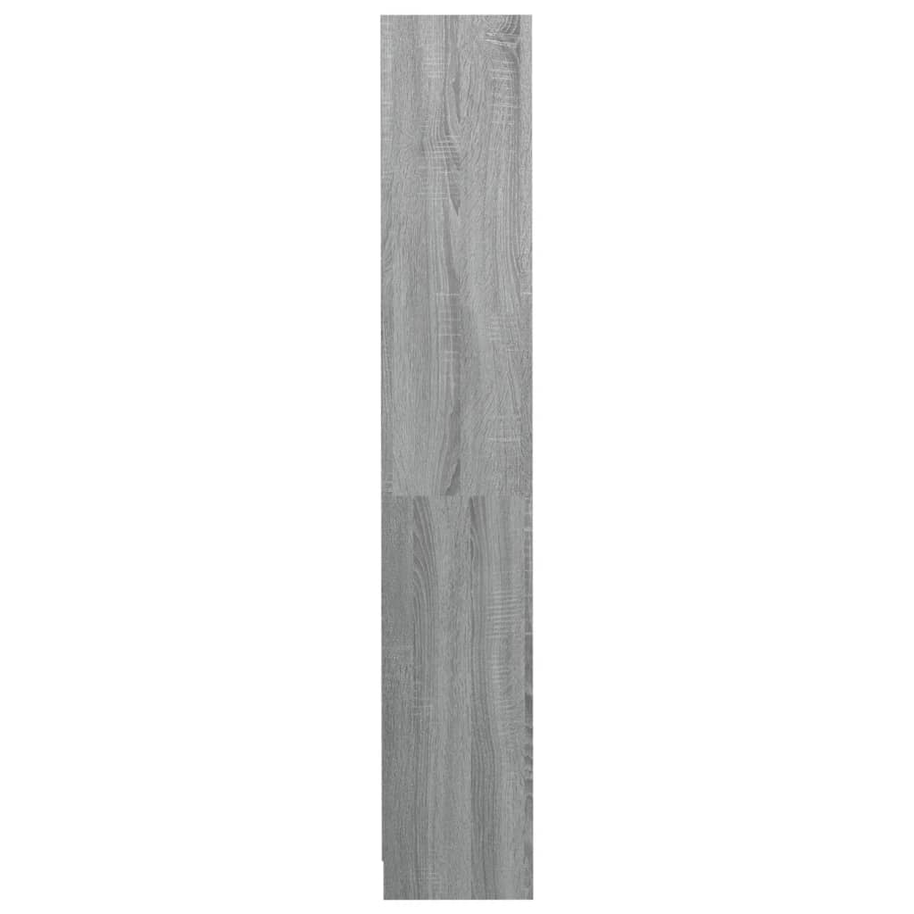 Bookcase 4 Compartments Grey Sonoma 80x24x142 cm Wood Material