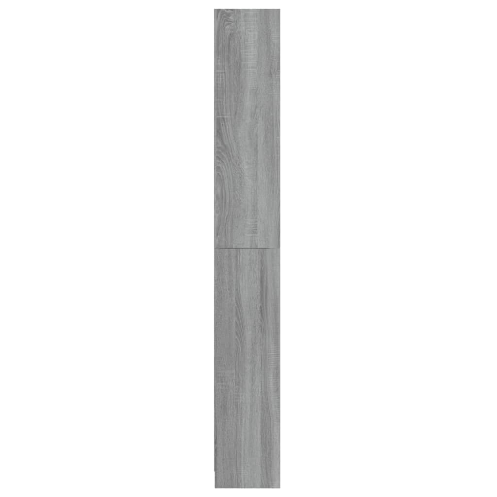 Bücherregal 5 Fächer Grau Sonoma-Eiche 80x24x175 Holzwerkstoff