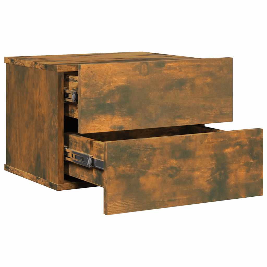 Bedside table smoked oak 40x30x30 cm wood material