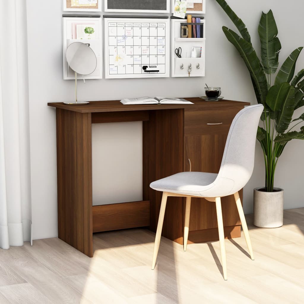Desk Brown Oak Look 100x50x76 cm Wood Material