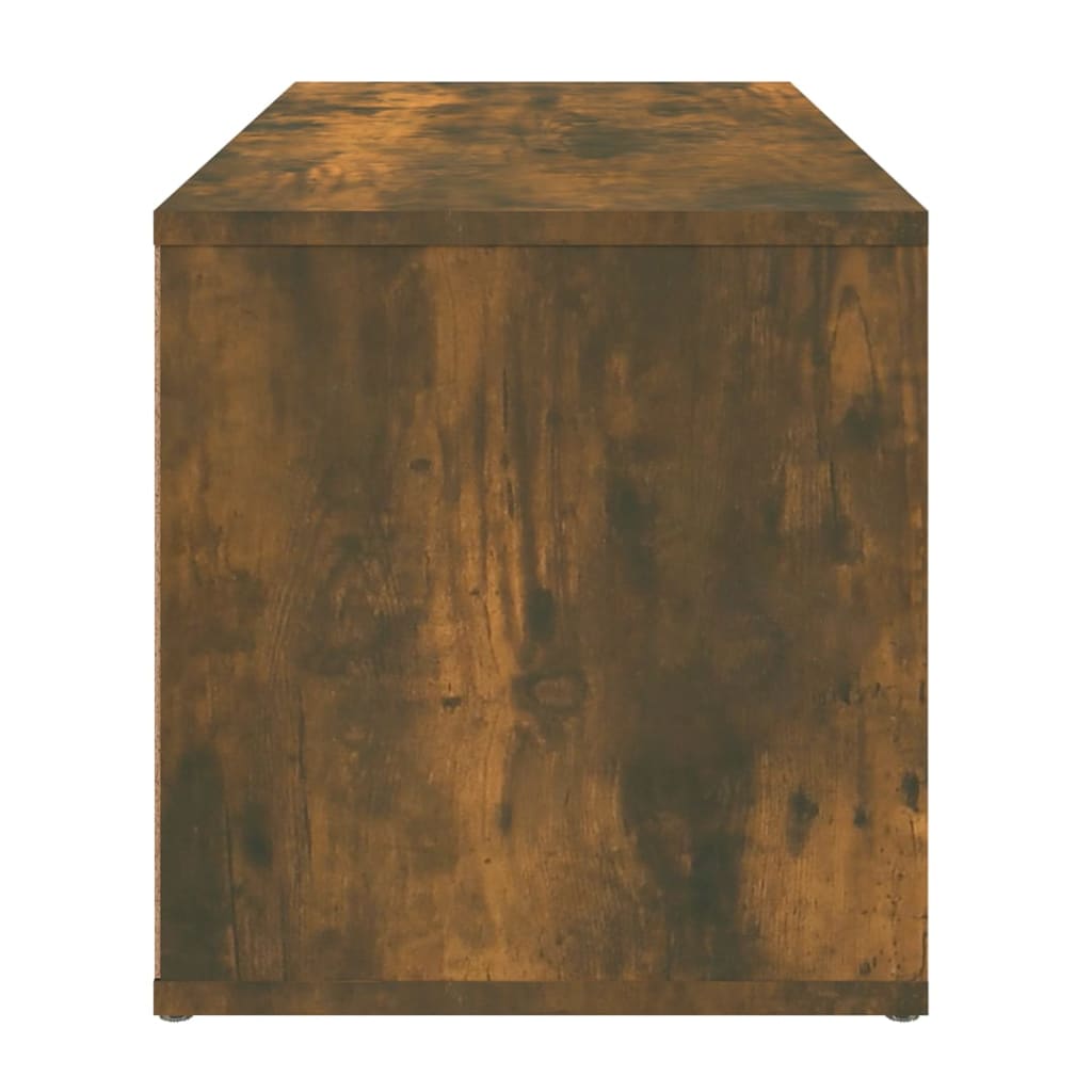 Meuble TV chêne fumé 80x34x36 cm matériau bois