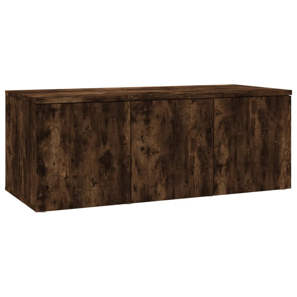 Meuble TV chêne fumé 80x34x30 cm matériau bois