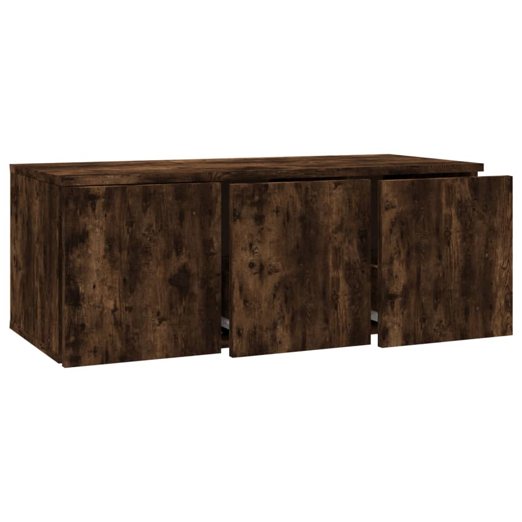 Meuble TV chêne fumé 80x34x30 cm matériau bois