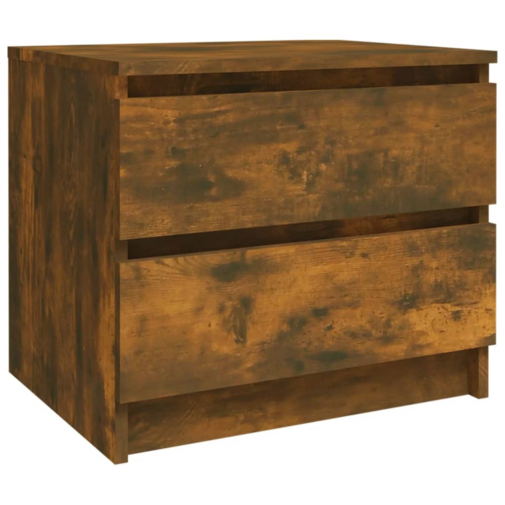 Tables de chevet 2 pcs. chêne fumé 50x39x43,5 cm matériau bois