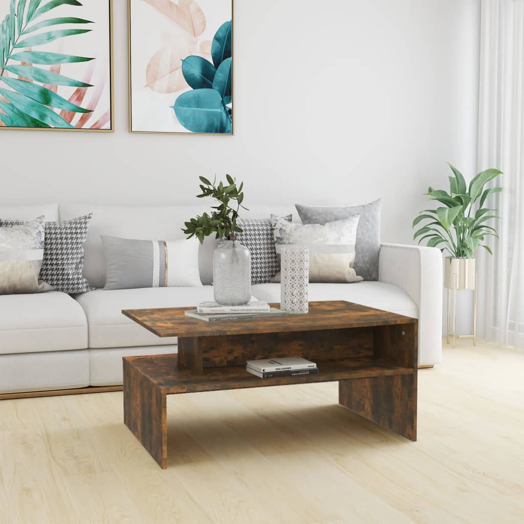 Coffee table smoked oak 90x60x42.5 cm wood material