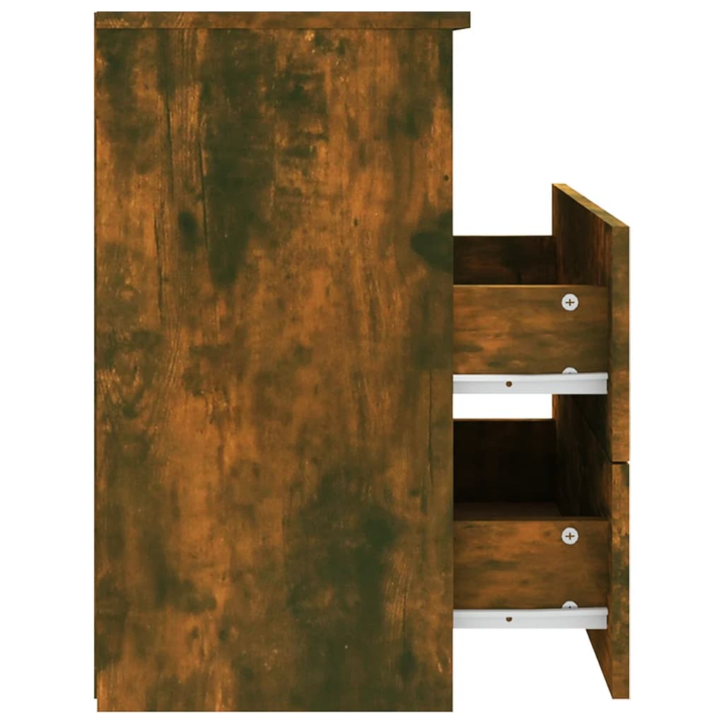 Bedside table smoked oak 50x32x60 cm