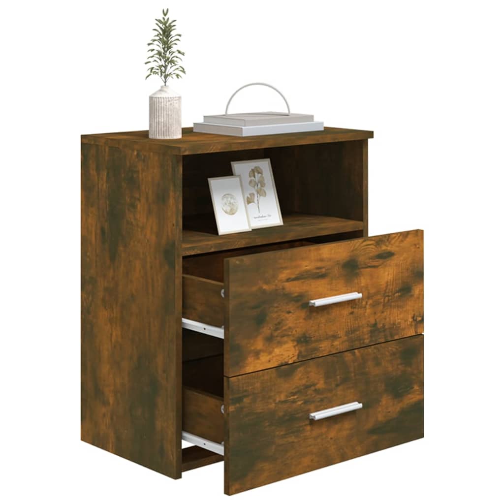 Tables de chevet 2 pcs. chêne fumé 50x32x60 cm