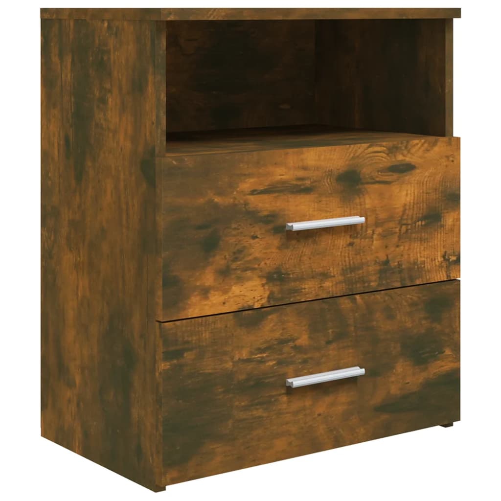 Tables de chevet 2 pcs. chêne fumé 50x32x60 cm