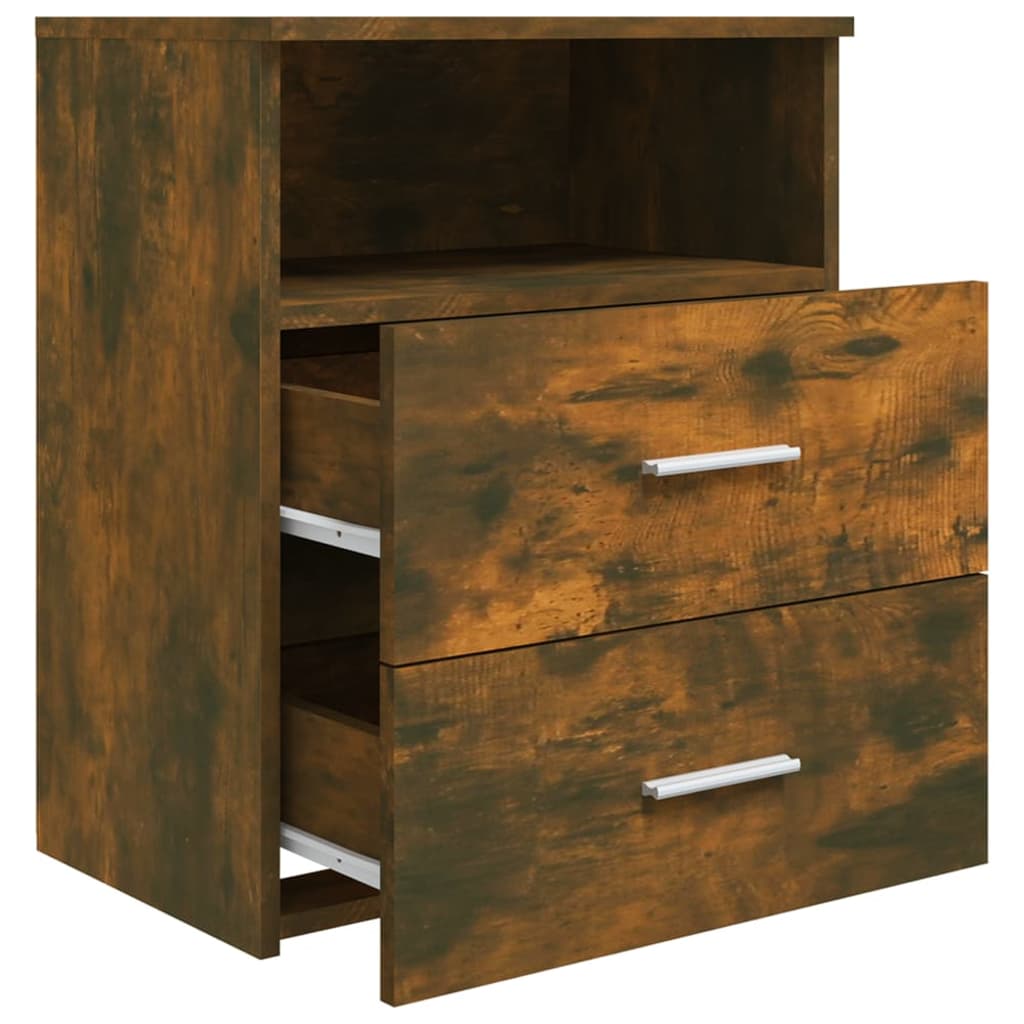 Tables de chevet 2 pcs. chêne fumé 50x32x60 cm