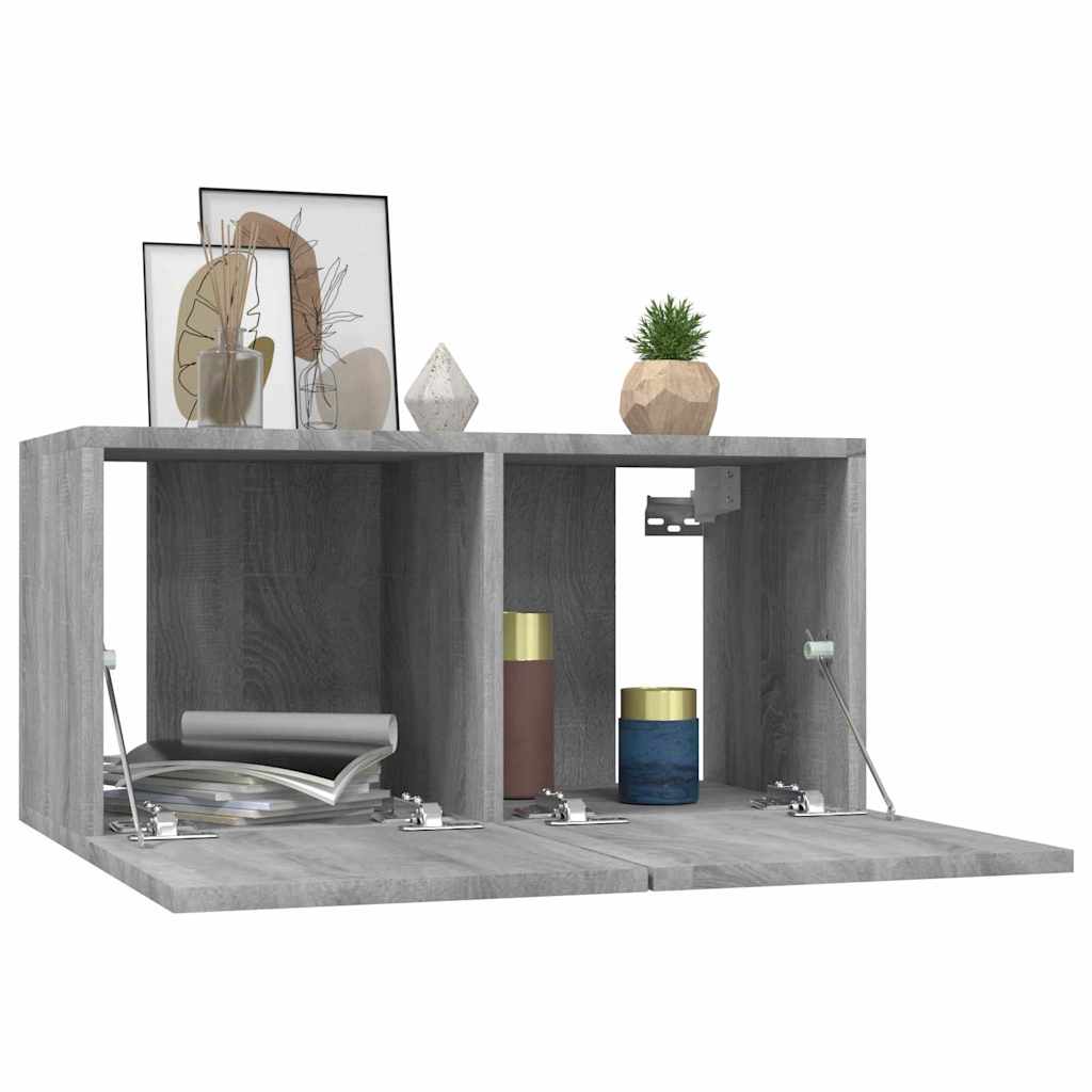TV-Wandschränke 3 Stk. Grau Sonoma 60x30x30 cm Holzwerkstoff