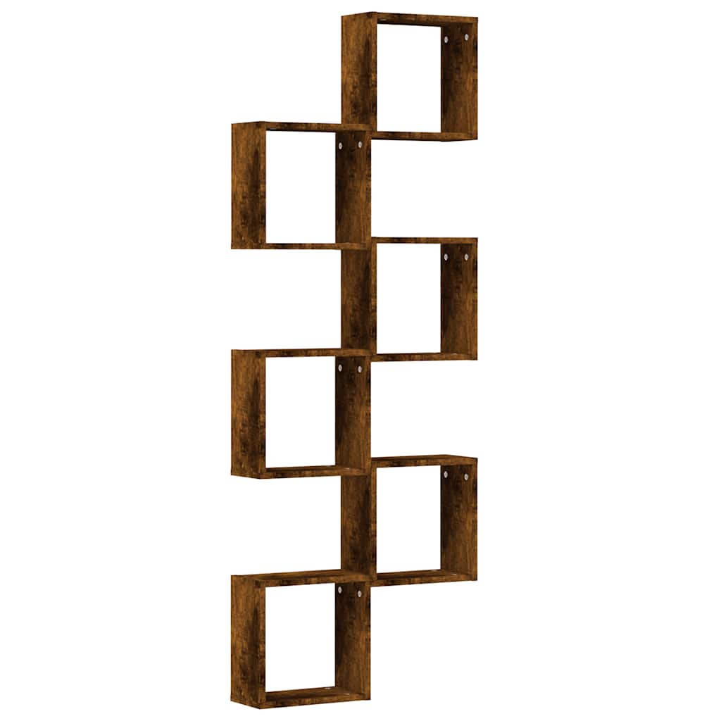 Cube shelves 6 pcs. Smoked oak 30x15x30 cm
