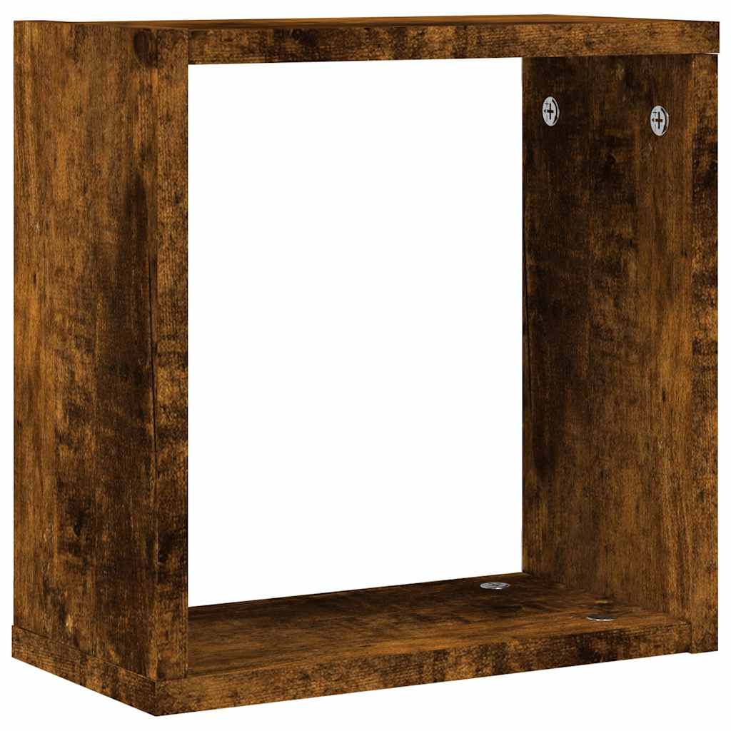 Cube shelves 6 pcs. Smoked oak 30x15x30 cm