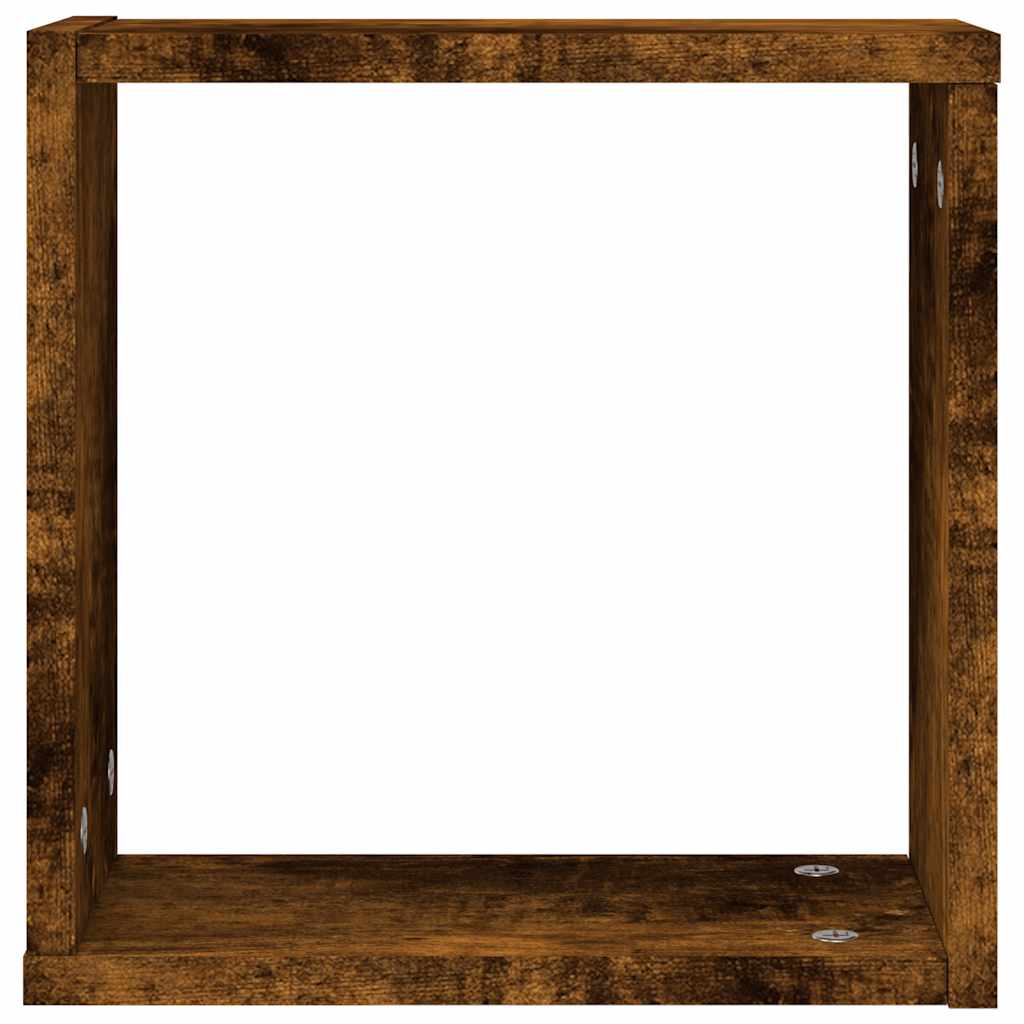 Cube shelves 6 pcs. Smoked oak 30x15x30 cm
