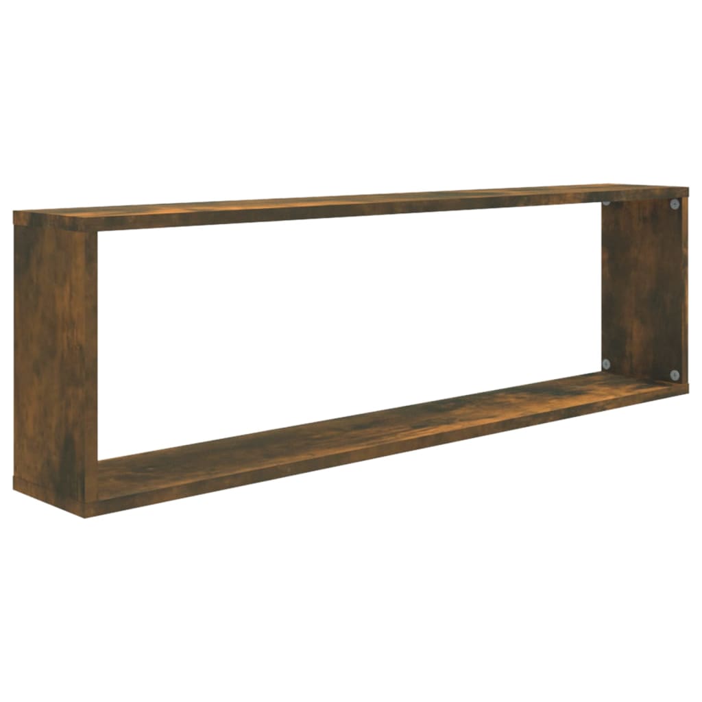 Wall shelves 4 pcs. Smoked oak 100x15x30 cm wood material