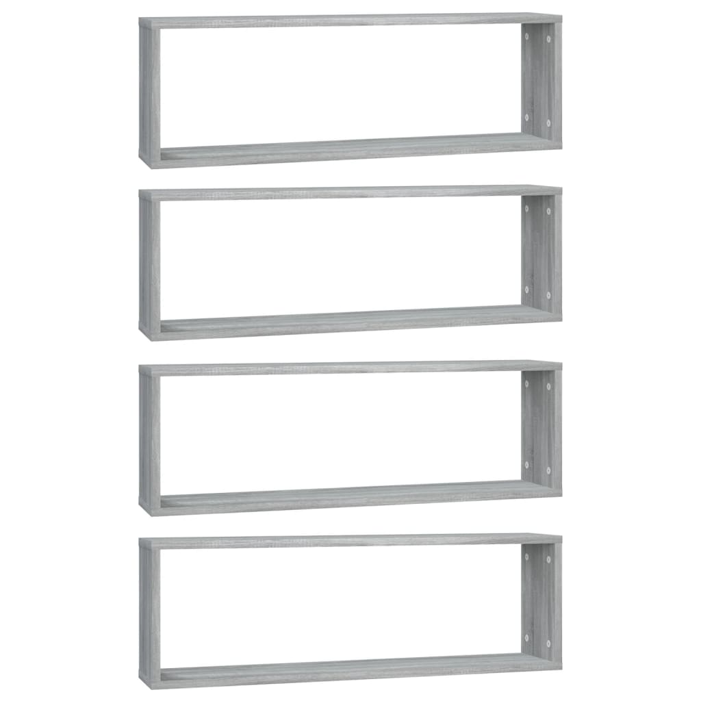 Wall shelves 4 pcs. Gray Sonoma 80x15x26.5 cm wood material
