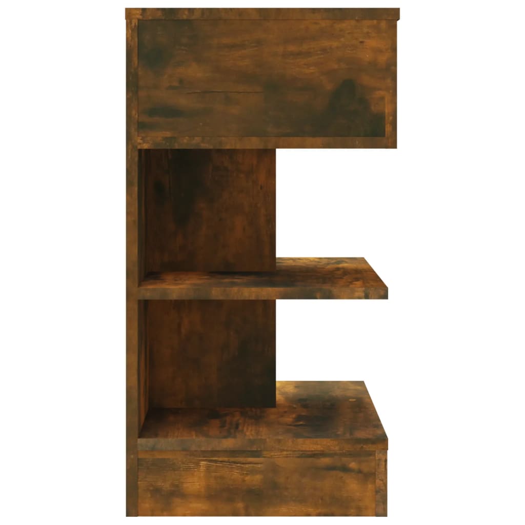 Tables de chevet, lot de 2, chêne fumé, 40 x 35 x 65 cm, matériau bois