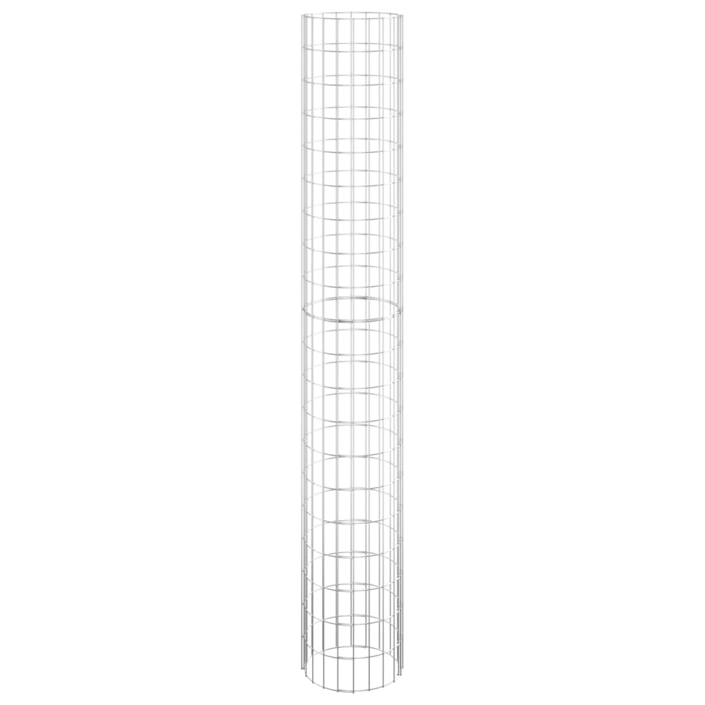 Gabionen-Hochbeete 3 Stk. Rund Verzinkter Stahl Ø30x200 cm