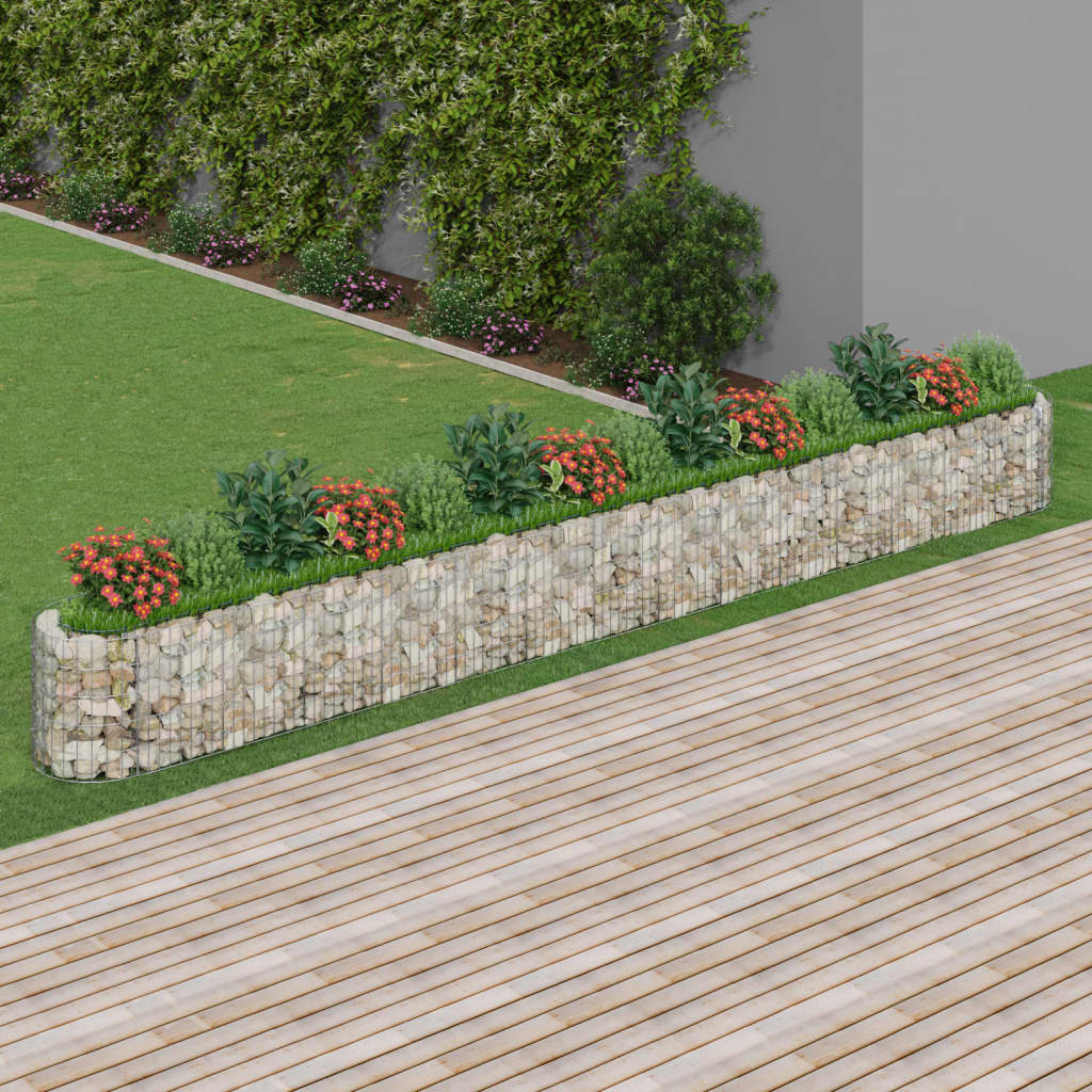 Jardinière surélevée en gabion en fer galvanisé 540x50x50 cm