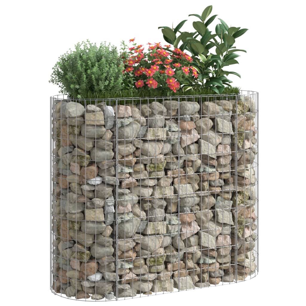 Jardinière surélevée en gabion en fer galvanisé 120x50x100 cm