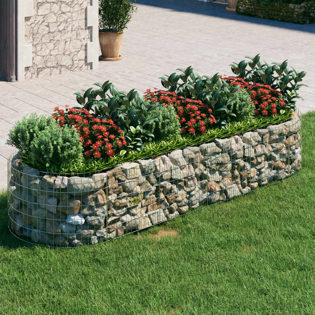 Jardinière surélevée en gabion en fer galvanisé 300x100x50 cm
