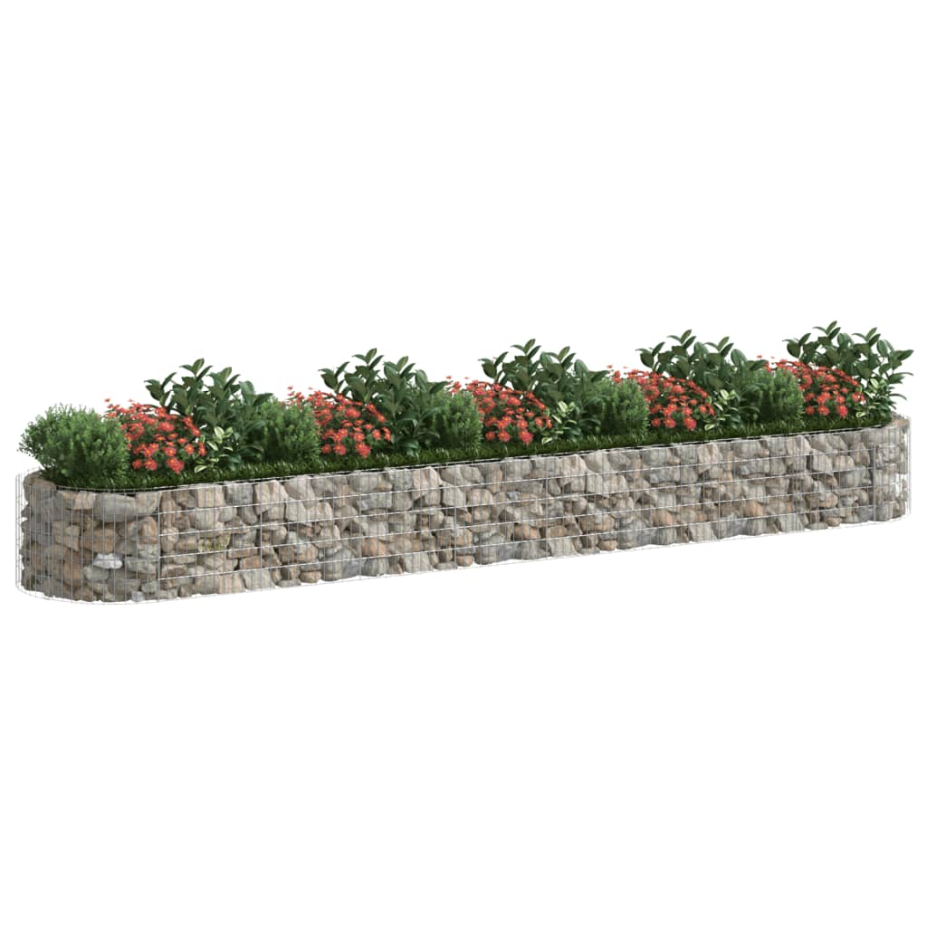 Jardinière surélevée en gabion en fer galvanisé 500x100x50 cm