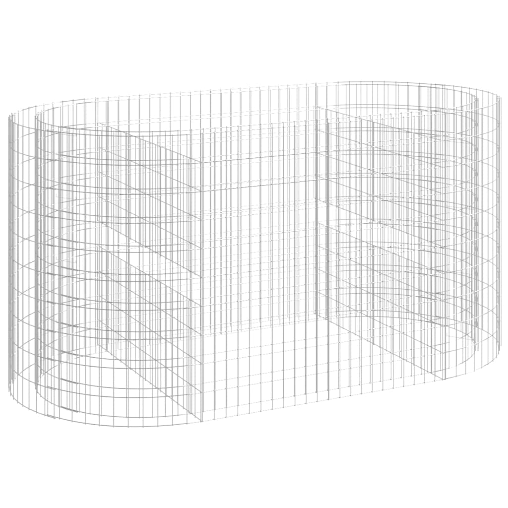 Jardinière surélevée en gabion en fer galvanisé 200x100x100 cm