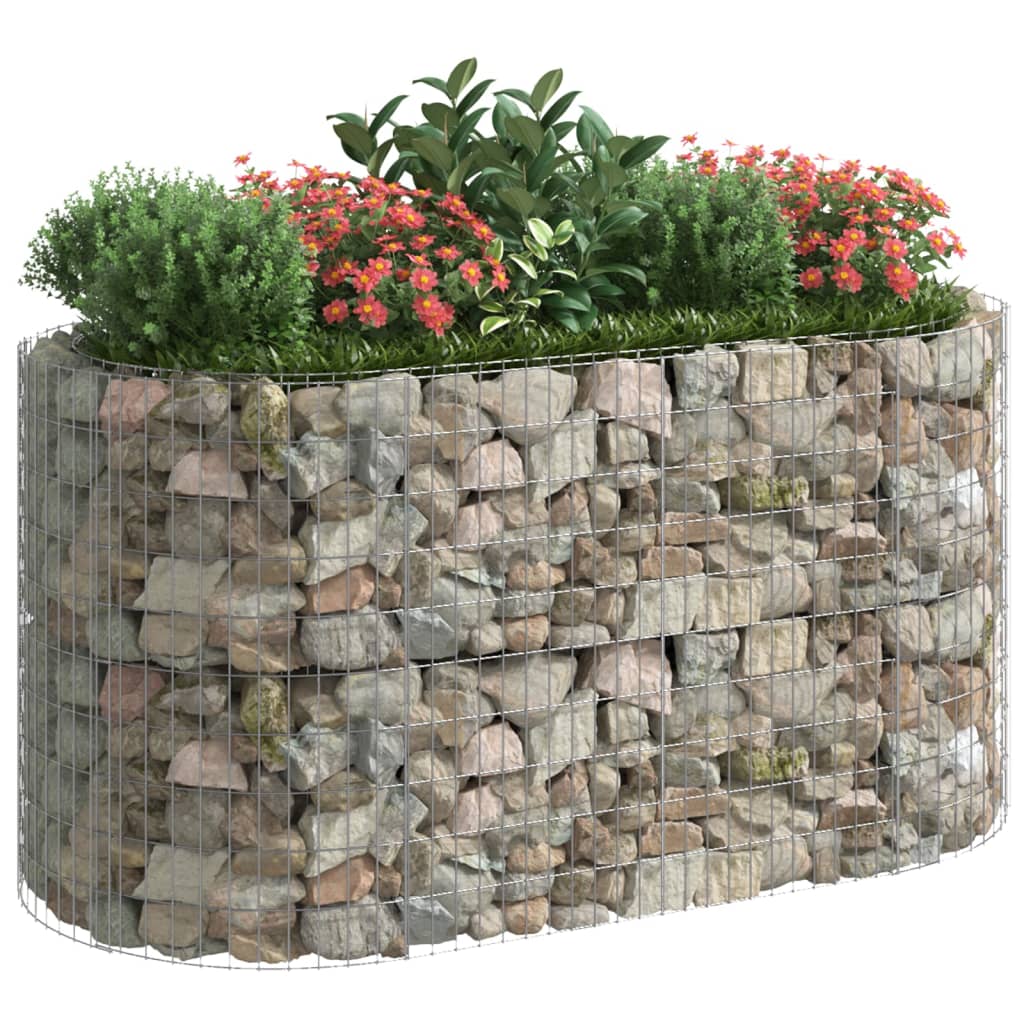 Jardinière surélevée en gabion en fer galvanisé 200x100x100 cm