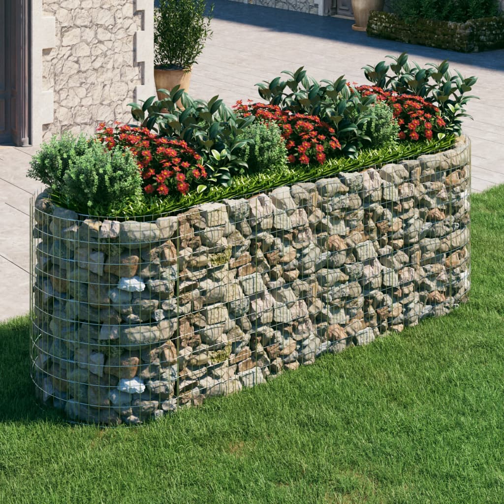 Jardinière surélevée en gabion en fer galvanisé 300x100x100 cm