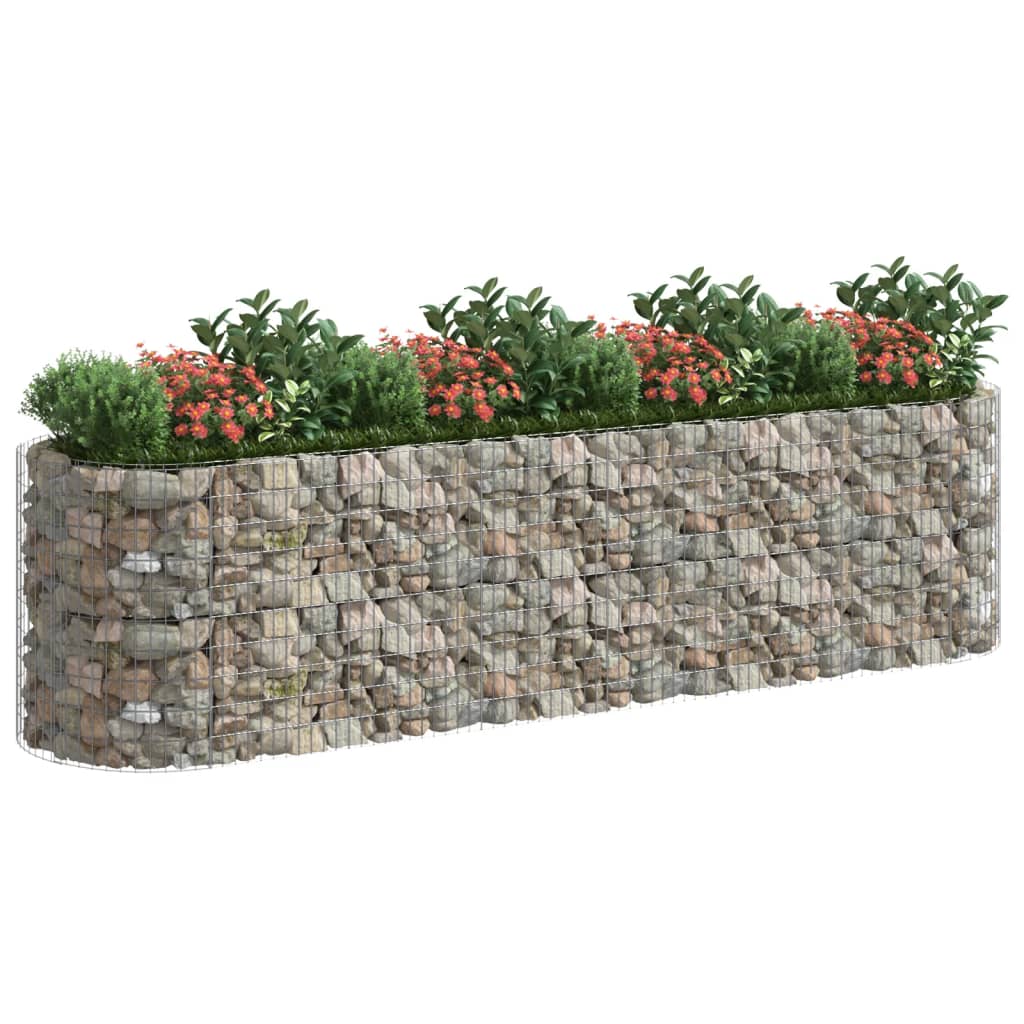 Jardinière surélevée en gabion en fer galvanisé 400x100x100 cm