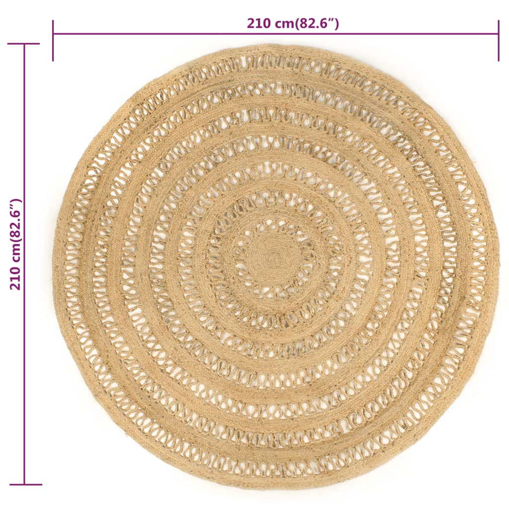 Handmade Braided Jute Rug 210 cm