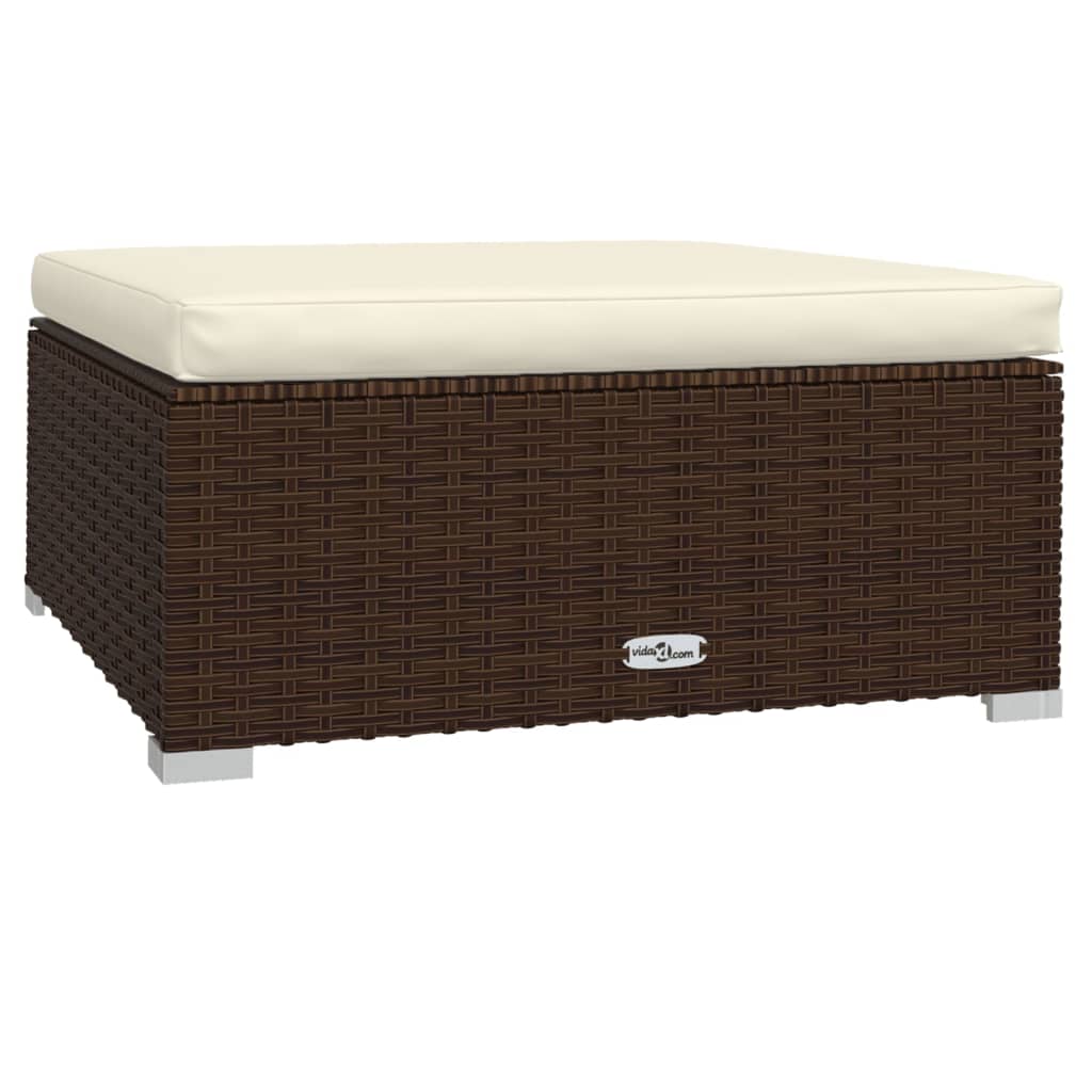 10-tlg. Garten-Lounge-Set mit Kissen Poly Rattan Braun