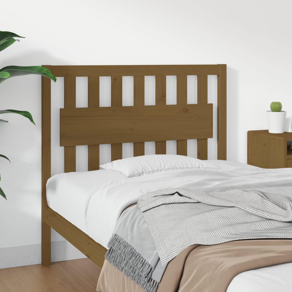 Bed headboard honey brown 105.5x4x100 cm solid pine wood