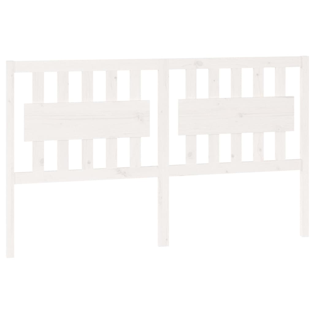 Bed Headboard White 165.5x4x100 cm Solid Pine