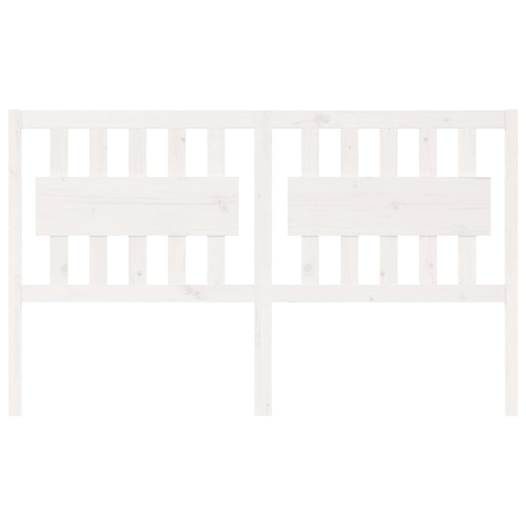 Bed Headboard White 165.5x4x100 cm Solid Pine