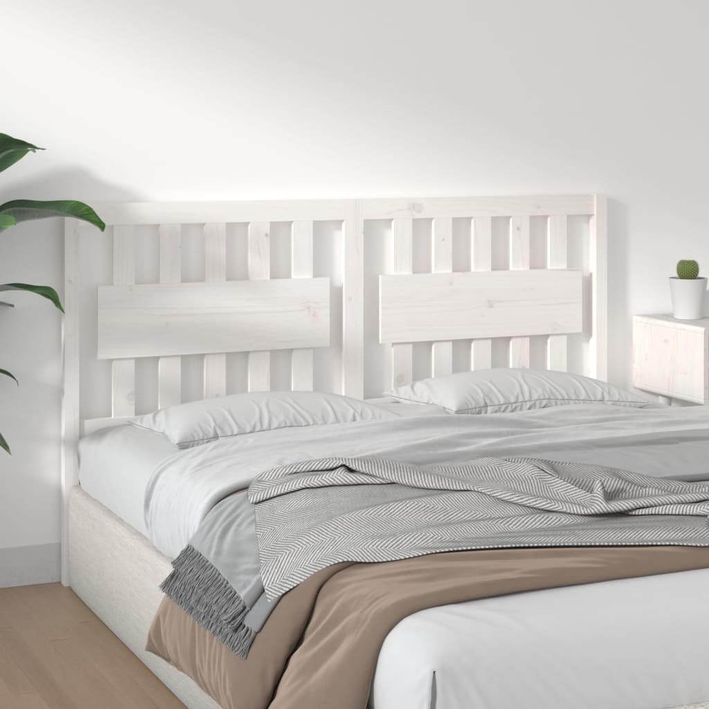 Bed Headboard White 165.5x4x100 cm Solid Pine