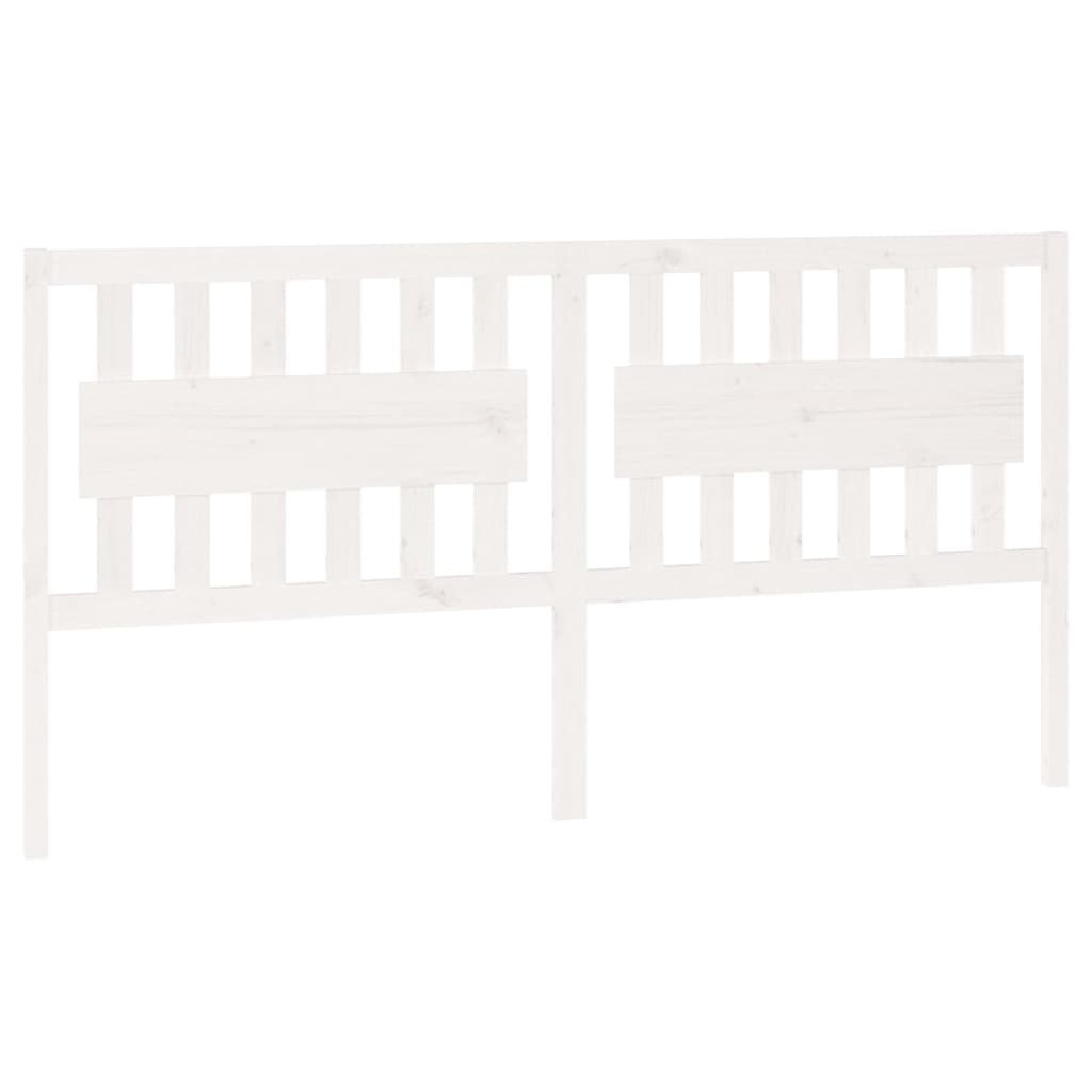 Bed Headboard White 185.5x4x100 cm Solid Pine