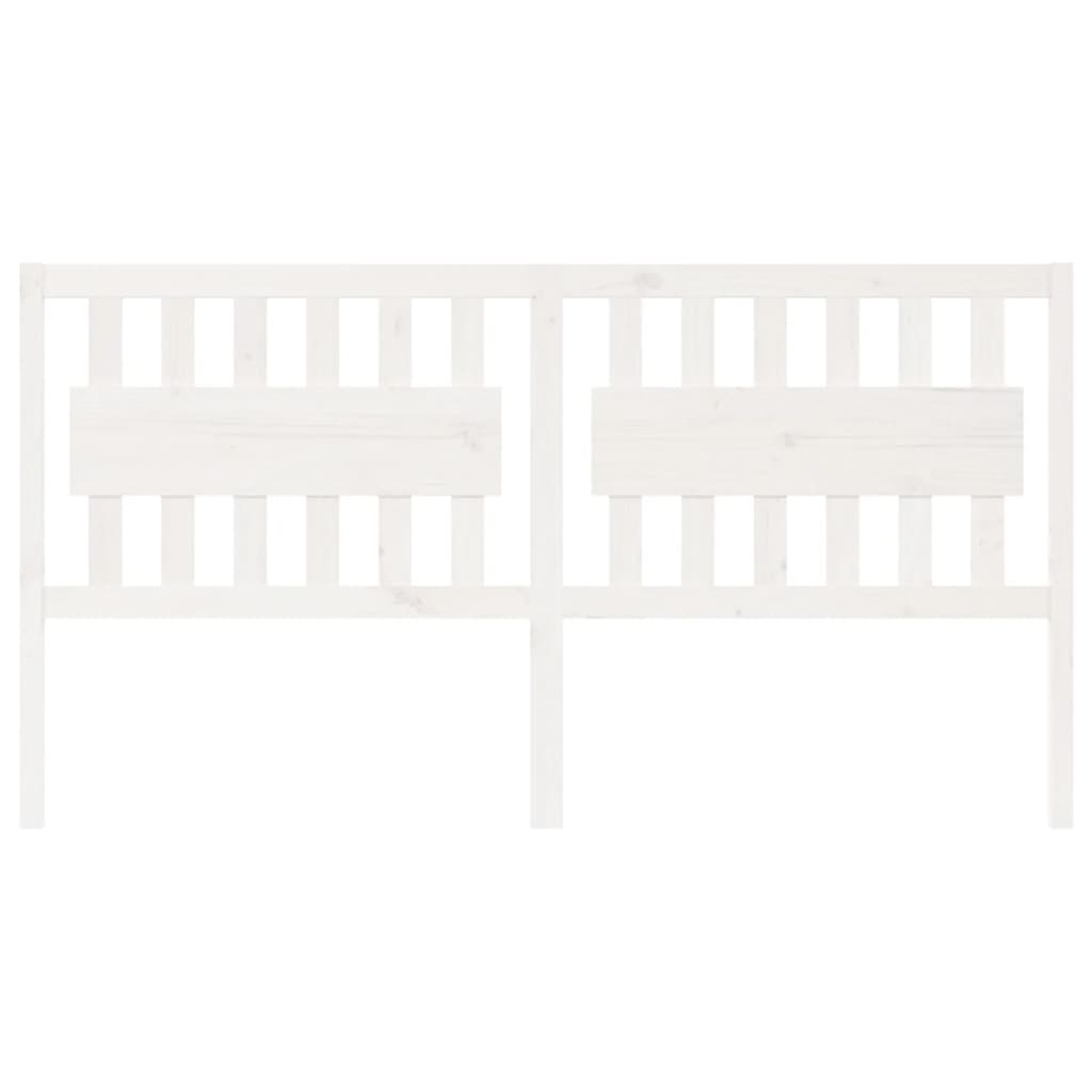 Bed Headboard White 185.5x4x100 cm Solid Pine