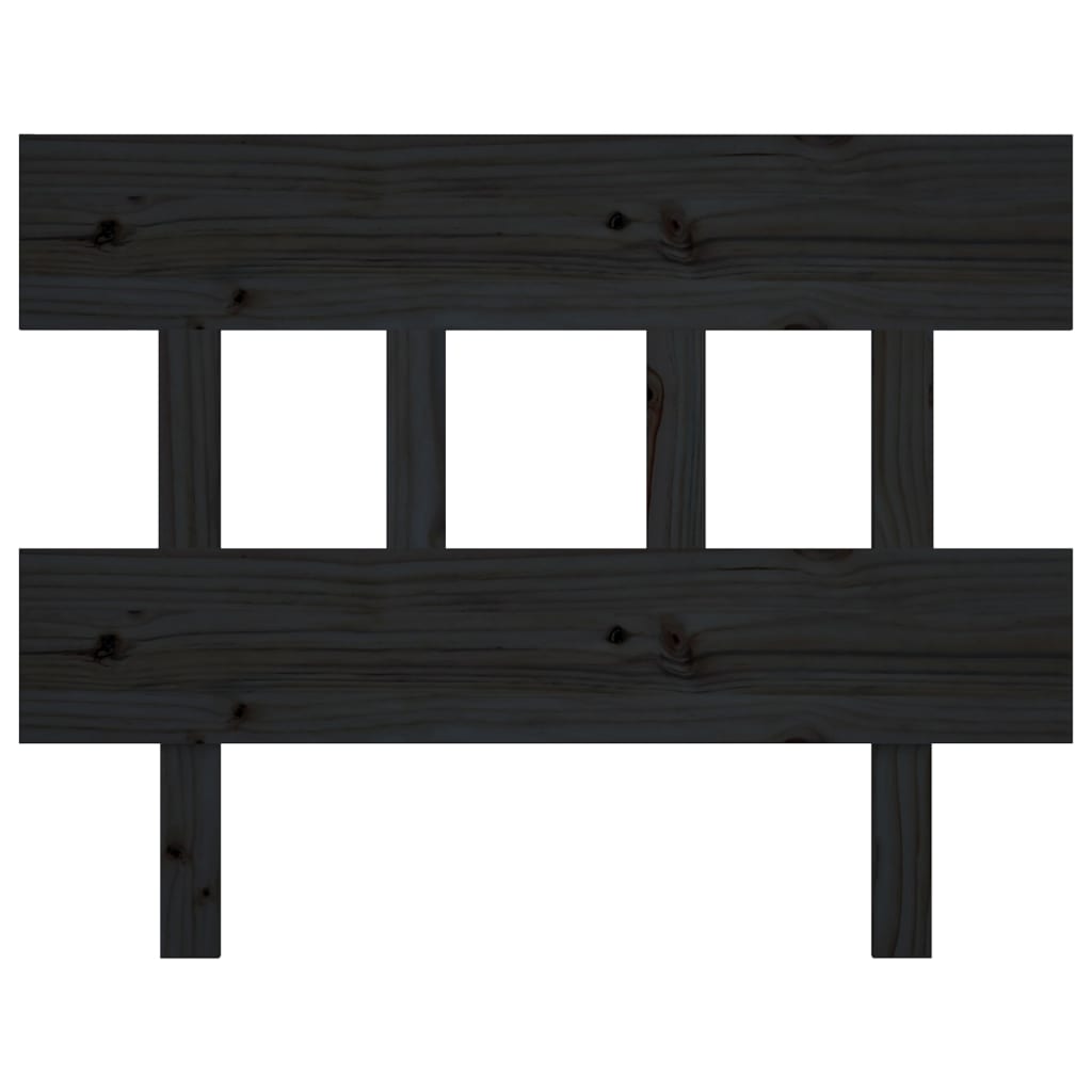 Bed Headboard Black 78.5x3x81 cm Solid Pine