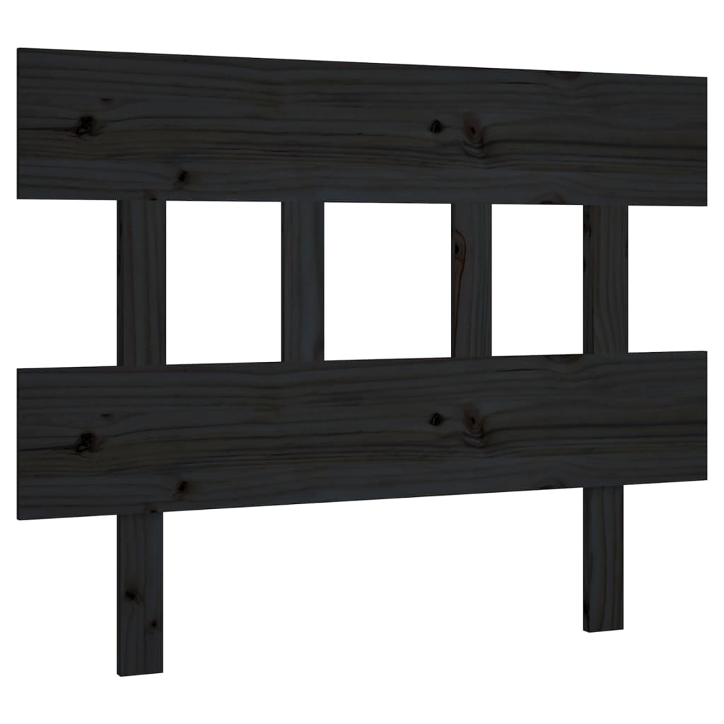 Bed Headboard Black 103.5x3x81 cm Solid Pine