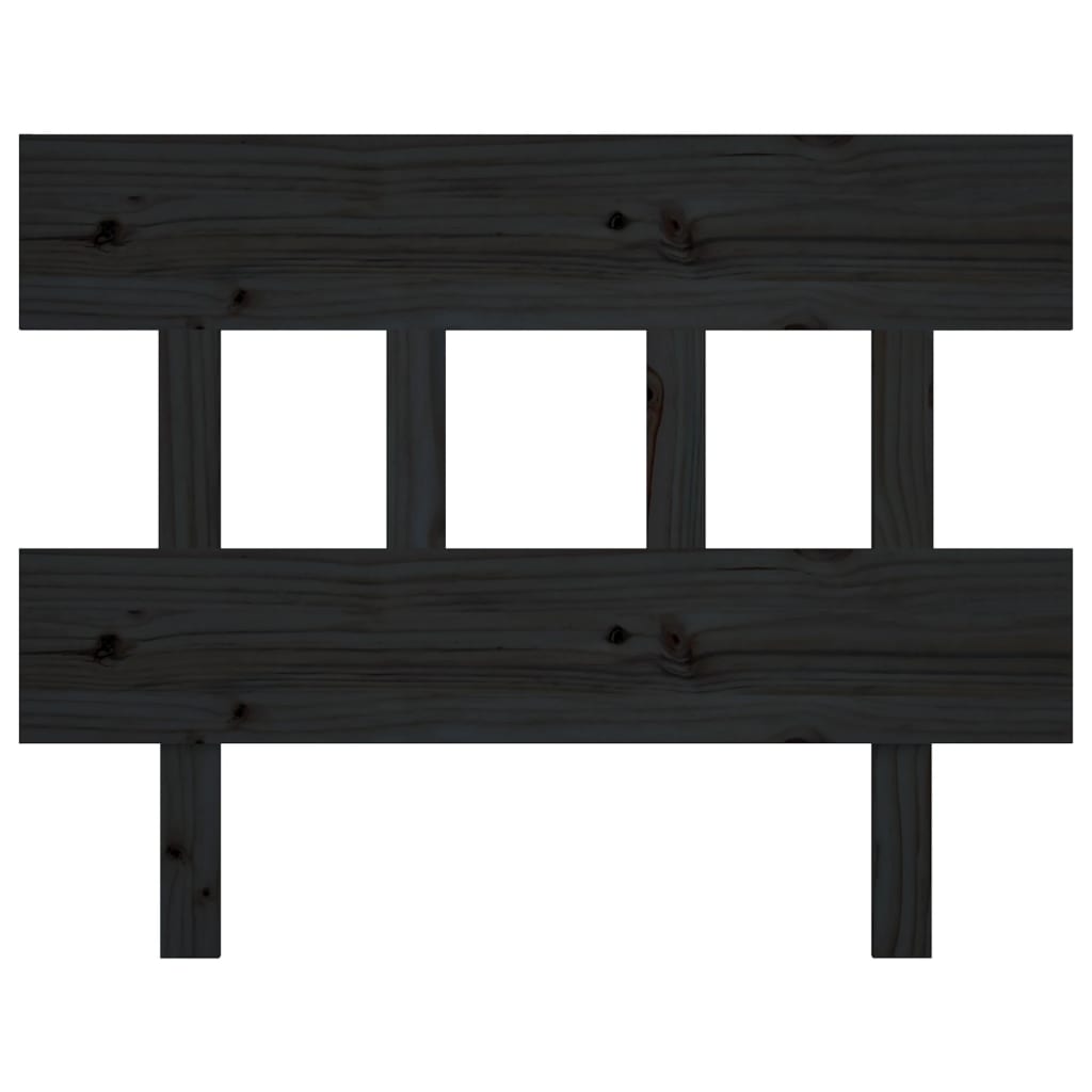 Bed Headboard Black 103.5x3x81 cm Solid Pine