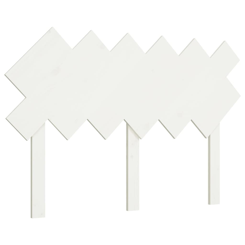 Bed Headboard White 122.5x3x80.5 cm Solid Pine