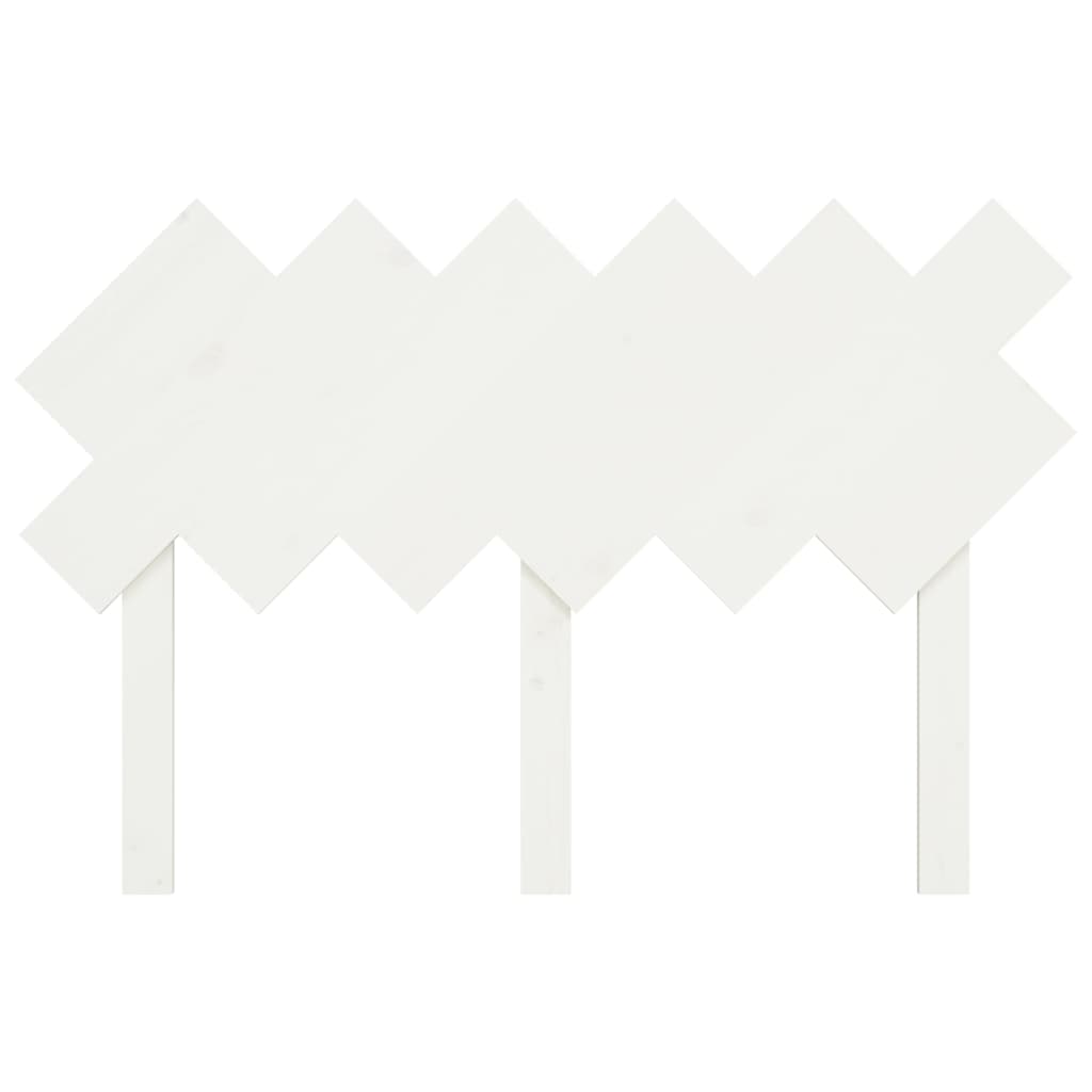 Bed Headboard White 122.5x3x80.5 cm Solid Pine