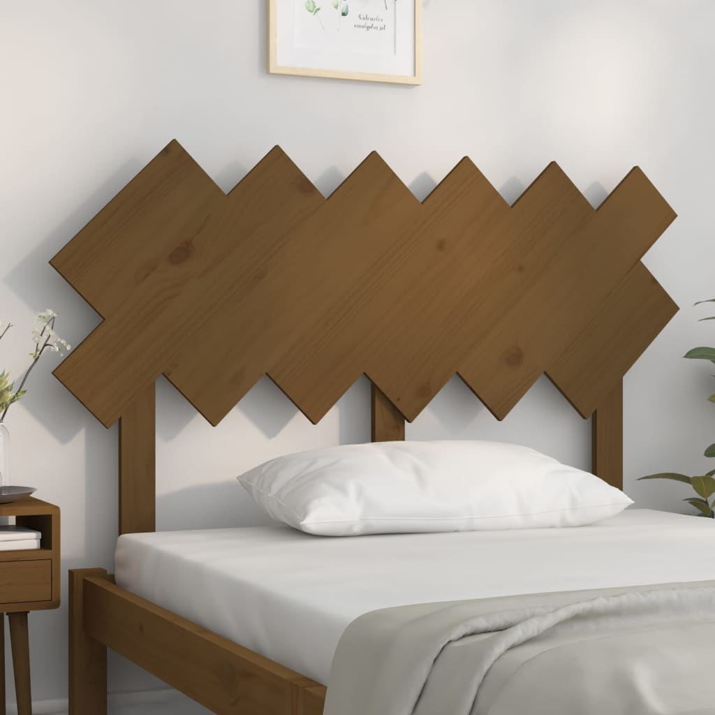 Bed headboard honey brown 122.5x3x80.5 cm solid pine wood