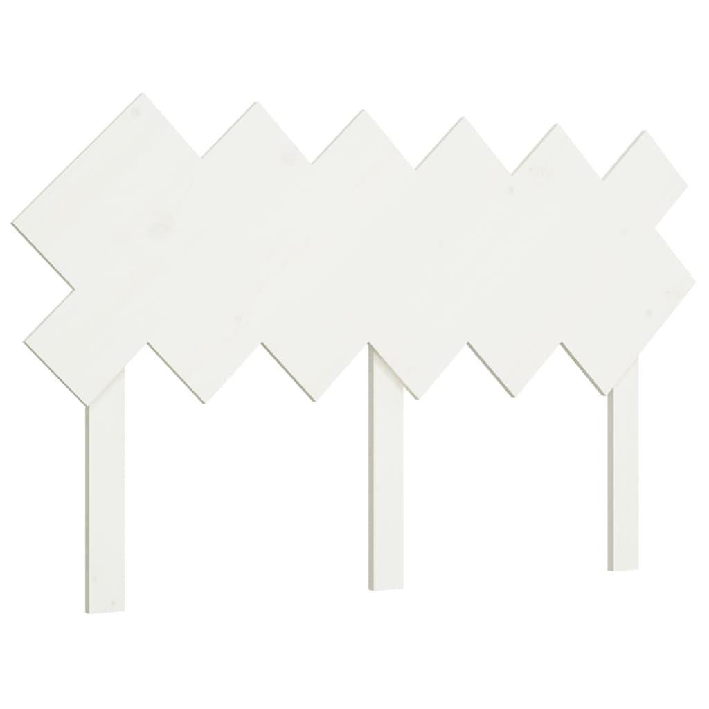 Bed Headboard White 132x3x81 cm Solid Pine