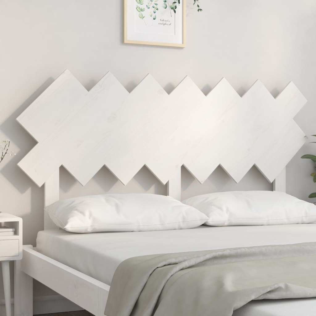 Bed Headboard White 151.5x3x81 cm Solid Pine
