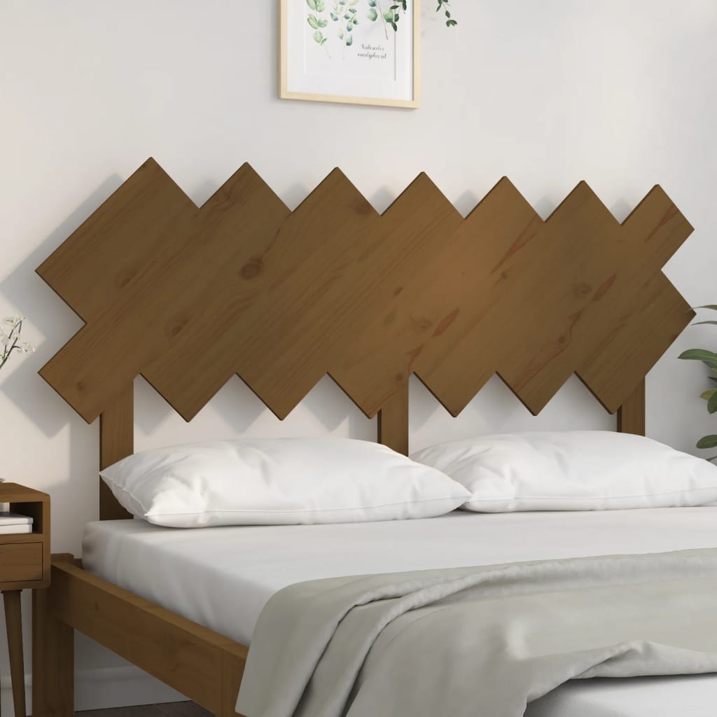 Bed headboard honey brown 151.5x3x81 cm solid pine wood