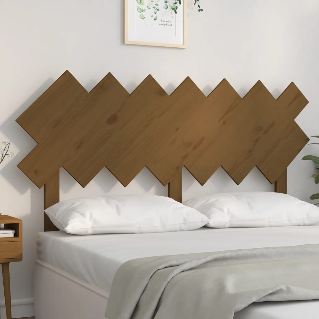 Bed headboard honey brown 151.5x3x81 cm solid pine wood