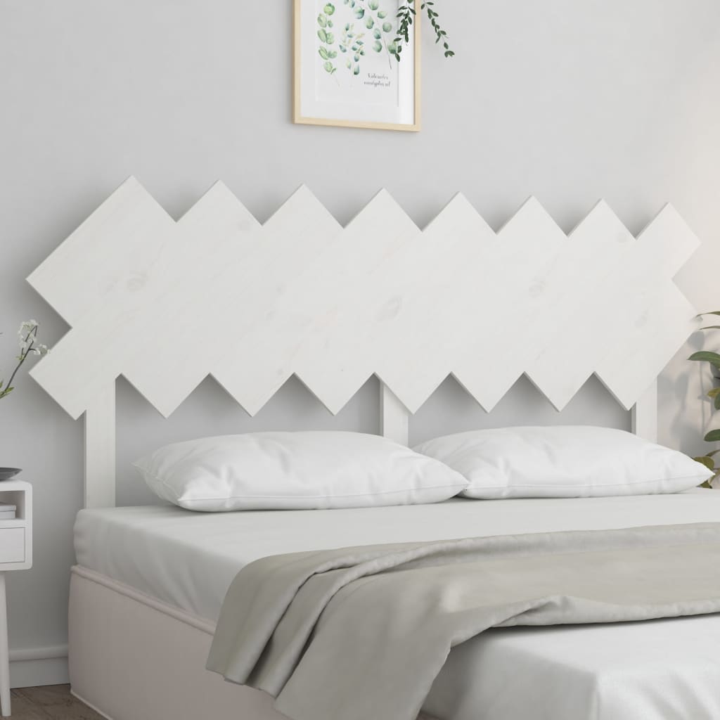 Bed Headboard White 159.5x3x80.5 cm Solid Pine